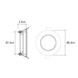 Edm Aro Halógeno Oscilante Metal Oro Viejo Ø8,4cm Edm Aro Halógeno Oscilante Metal Oro Viejo Ø8,4cm