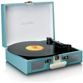 Lenco TT-110 Tocadiscos Semiautomático Bluetooth 33/45/78 RPM con Altavoces Integrados Azul/Blanco