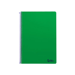 Liderpapel Cuaderno espiral Smart A4 tapa blanda 80h 75gr pauta 3,5mm con margen color verde