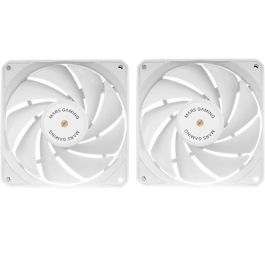 Mars Gaming MFNCLX2 W 2 X Ventilador PC 120mm PWM Bajo Ruido 12dB 72 CFM Blanco/Negro Refrigeración Duradera