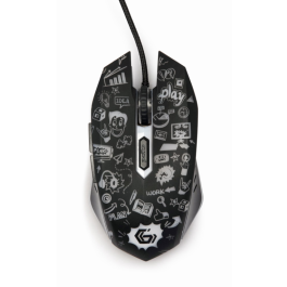 Gembird MUS-6B-GRAFIX-01 Ratón Óptico USB 3600 DPI, 6 Botones, Iluminación Multi, Diestro, Negro Precio: 11.49999972. SKU: S5615482