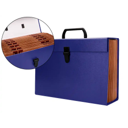 Liderpapel Maletín con Fuelle y Asa, Cartón Forrado, 19 Departamentos, 255x390x120 mm, Color Azul Precio: 27.4307. SKU: B183VT2VAY