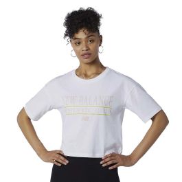 Camiseta de Manga Corta Mujer New Balance Essentials Athletic Club Boxy Blanco 16 Años