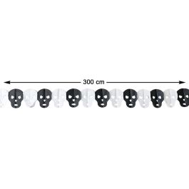 Guirnalda de Halloween 300 cm con Calaveras Blancas y Negras, decoración para fiestas temáticas de esqueletos Precio: 0.88999977. SKU: B13W4X2VZQ