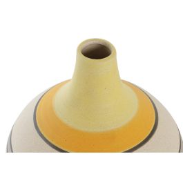 DKD Home Decor Jarrón Boho Mostaza Multicolor Cerámica 15 x 19 x 15 cm (2 Unidades)