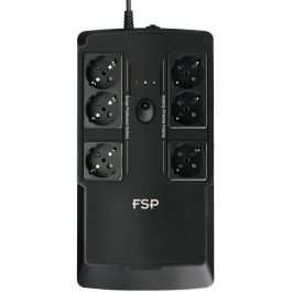 FSP NanoFit 800 UPS 800VA 480W Senoidal 6xSCHUKO RJ45 LCD Compacto Protección Sobrecarga USB