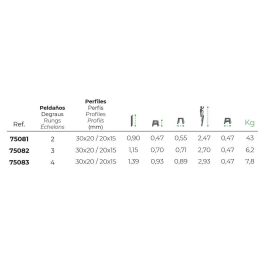 Edm Escalerilla de Acero con 2 Peldaños y Plataforma Antideslizante, Sistema de Seguridad Antiapertura, Gris 150 kg