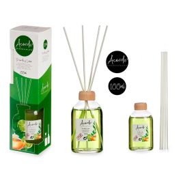 Mikado 100 ml con varilla verde lima - Acorde, vidrio, madera, fragancia, 5.5x21.3x5.5 cm (12 Unidades)