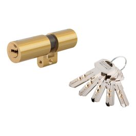 MCM Cilindro de seguridad de perfil suizo 33-33 latón, antibumping, anti-ganzúa, sp:33-33