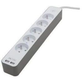 Chacon Regleta 5 Enchufes 16 A 3500W 2 Puertos USB Cable 1,5 m con Interruptor de Pie, Seguridad Infantil y Disyuntor Chacon Regleta 5 Enchufes 16 A 3500W 2 Puertos USB Cable 1,5 m con Interruptor de Pie, Seguridad Infantil y Disyuntor