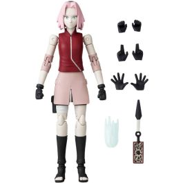 Bandai Figura Anime Heroes Naruto Haruno, 20+ puntos de articulación, detalle increíble, 15.5x25.5x5.5 cm