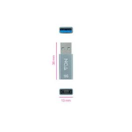 Nano Cable Adaptador USB 3.1 Macho - USB Tipo-C Hembra 10.02.0013, 10 Gbps, OTG, Carga y Datos, Gris