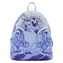 Loungefly Mochila Disney Mickey Fantasía 26cm de Cuero Sintético con Estrellas Luminosas para Adultos y Niños