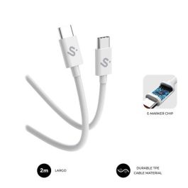 Cable USB-C a USB-C Subblim SUBCAB-C10011 2 m Blanco Cable USB-C a USB-C Subblim SUBCAB-C10011 2 m Blanco