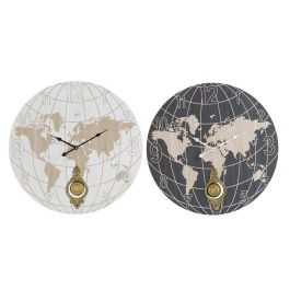Reloj Pared Vintage DKD Home Decor Beige Negro 8 x 58 x 58 cm (2 Unidades)