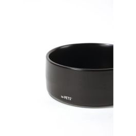 Cuencos de cerámica con soporte de bambú 2x350 ml - Mpets - OPERA - Negro