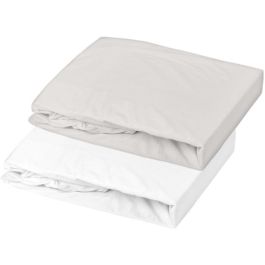 DOUX NID Lote 2 sábanas ajustables Jersey blanco y gris perla 60 x 120 cm Precio: 26.94999967. SKU: S7100630