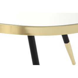 DKD Home Decor Mesa de Centro Urban con Tapa de Espejo y Estructura de Acero - Acabado Dorado y Negro - Medidas 110x50x41.5 cm