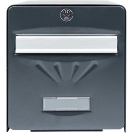 BURG WACHTER Buzón balneal de acero galvanizado - Puerta trasera de cristal - Gris antracita BURG WACHTER Buzón balneal de acero galvanizado - Puerta trasera de cristal - Gris antracita