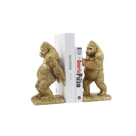 DKD Home Decor Sujetalibros Gorila Dorado Resina Set 2 Piezas 12.5 x 24 x 13 cm Precio: 27.50000033. SKU: B1FQEWTJ48