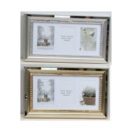 Marco Multifoto Tradicional DKD Home Decor Dorado Plateado 2 x 28.5 x 46.5 cm (2 Unidades)