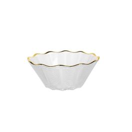 DKD Home Decor Bol Glam de Cristal Transparente y Dorado - 14.5x6x14.5 cm - Apto para Microondas y Lavavajillas (2 Unidades) Precio: 12.89000053. SKU: B142HCJLVF