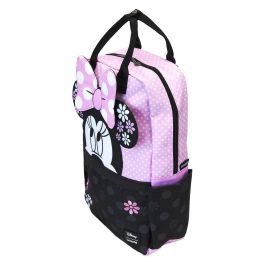 Loungefly Minnie Disney Rock the Dots - Mochila de nylon floral con detalles de apliques y bordados, tirantes ajustables