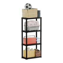 Art Plast Estantería de Polipropileno Negro, 4 Estantes, 60x30x133 cm, Carga 20 kg/Estante