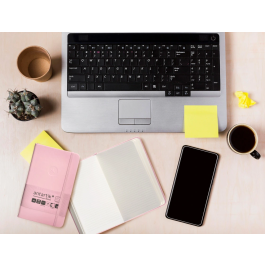 Antartik Cuaderno A6 Tapa Dura Hojas Rayas Rosa Pastel 100 Hojas 80gr FSC