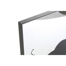 DKD Home Decor Espejo de Pared Cuadrado Moderno Negro 60x60x3.5 cm, Marco Aluminio y Cristal para Decoración del Hogar