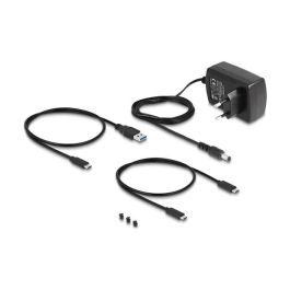 DeLOCK Adaptador USB Tipo C para 1 x SSD M.2 NVMe + 1 x SATA SSD/HDD con Función de Clonación, USB 3.2 Gen 2, Negro