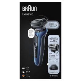 Braun BRA4210201432968 Afeitadora Eléctrica Serie 6 61-B1200s, 50 min Autonomía, Resistente al Agua, Negro/Azul