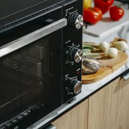 Adler ad 6026 Horno Eléctrico con Convección y Asador, 1800W, 48L, Acero Inoxidable, 90-230°C, Temporizador 60 min