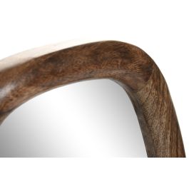 DKD Home Decor Espejo Redondeado Marron de Madera de Mango, Set de 3 unidades Estilo Urban Softedges, 25x22x2.5 cm