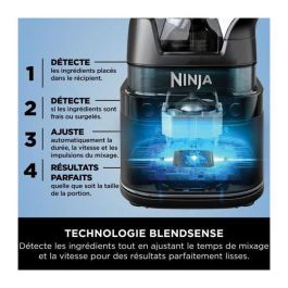 Ninja TB201EU Batidora de Vaso Detect Power Pro 1200W con Tecnología BlendSense y Jarra de 2.1L para Zumos y Purés