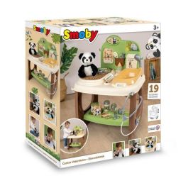 Smoby SMO3032163404064 Centro Veterinario Zoológico con 1 Peluche Panda y Múltiples Accesorios para Juego de Rol Interactivo
