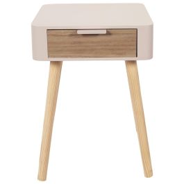Home Deco Factory Mesita De Noche Con Cajón Rosa Essentiel - 35x40 cm; h.48 cm