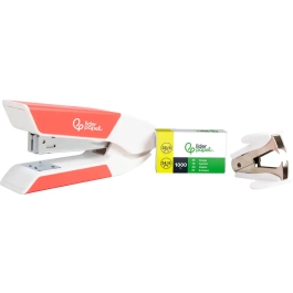 Liderpapel Grapadora Sobremesa Coral Capacidad +20 Hojas con Caja 1000 Grapas 26/6 y Extraegrapas