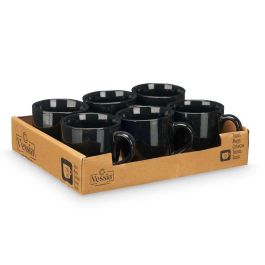 Taza Cafe Con Leche Negro 210 Ml Vessia 11X8CM (24 Unidades) Taza Cafe Con Leche Negro 210 Ml Vessia 11X8CM (24 Unidades)