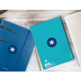 Antartik Recambio A4 80 Hojas 90gr Cuadro 5mm 4 Taladros 1 Banda con Marco Color Turquesa