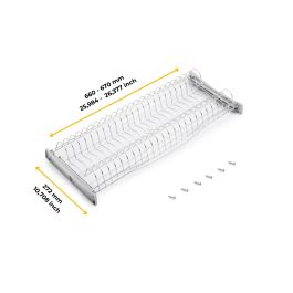 Emuca Escurreplatos para módulos altos Suprastar, módulo 700mm, Acero, Cromado