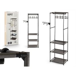 Kipit Armario Organizador de Ropa con 6 Estantes de Tela, Percha Adicional y 4 Ganchos Traseros, Negro, 55x36x170 cm (6 Unidades) Precio: 56.58999995. SKU: B1DYK8JFR5