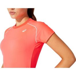 Camiseta Deportiva de Manga Corta Asics Court Piping W Coral L