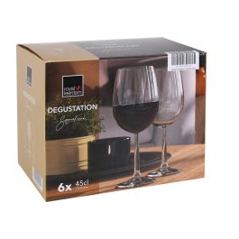 Royal Leerdam Set 6 Copas de Vino Degustation de 45 cl, Medidas individuales 7 x 8.5 x 20.1 cm