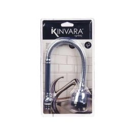Kinvara Manguera Grifo Extensible Fregadero Multifunción 2 Posiciones, Rosca Hembra 24 mm, Metal/Plástico, Plata/Negro (12 Unidades)