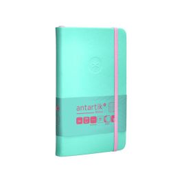 Cuaderno Con Gomilla Antartik Notes Tapa Dura A6 Hojas Cuadricula Rosa Y Turquesa 100 Hojas 80 gr Fsc