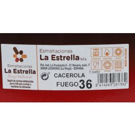 La Estrella Cacerola Esmaltada con Tapa 36 cm - 15 L "Fuego" (2 Unidades)