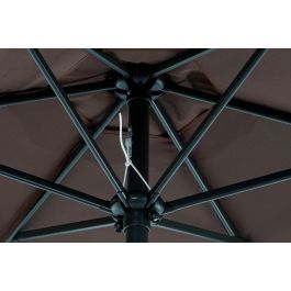 DKD Home Decor Parasol de Jardín Plegable Sunlla 270x270x250 cm de Acero y Poliéster Marrón/Negro para Terraza