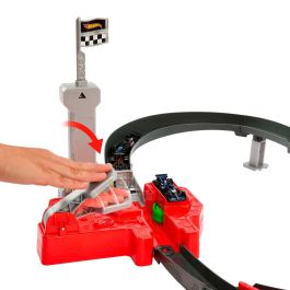 Mattel JDY15 Pista Racing F1 Hot Wheels y 3 Coches Escala 1:64 McLaren Alpine RB