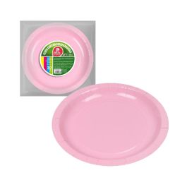 Best Products Pack 10 platos de cartón rosa baby 20cm